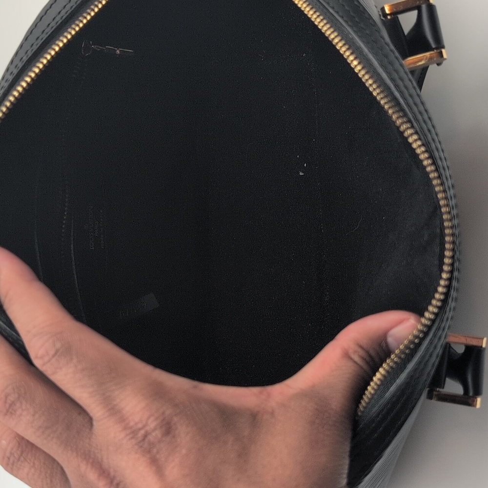Louis Vuitton LV| Black Epi Handbag with Gold Toned Accents - Picture 11 of 16